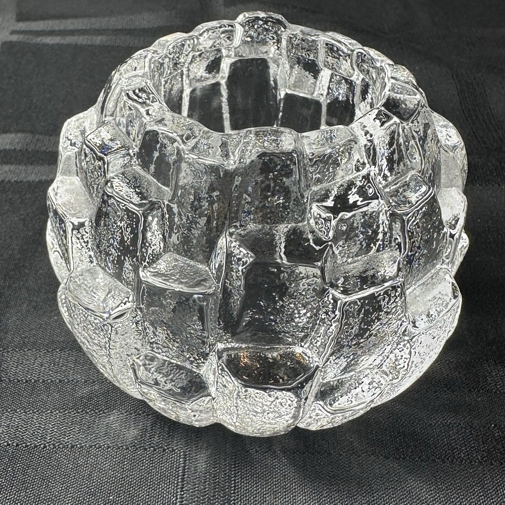 Kosta Boda Sweden Igloo Art Glass Votive Candle Holder Clear Signed Tealight - Picture 5 of 7